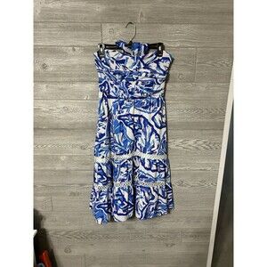 Southern Frock Women's Bright‎ Multicolor Floral Sleevless Dress M Midi